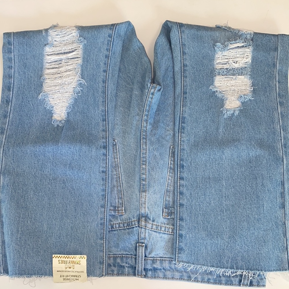Highrise Skinny Fries Straight Fit Jeans NWT - Picture 5 of 8